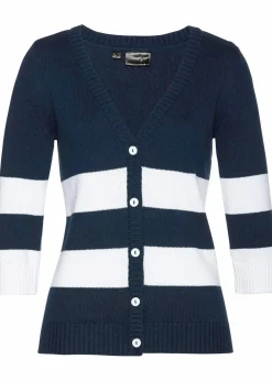 Hot Baumwollstrickjacke mit Streifen Damen Bekleidung·Umstandsmode|Strickmode