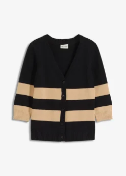 Baumwollstrickjacke mit Streifen Damen Bekleidung·Umstandsmode|Strickmode