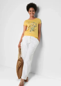 Outlet Baumwoll-T-Shirt mit Druck Damen Shirts & Tops|Nachhaltigere Materialien