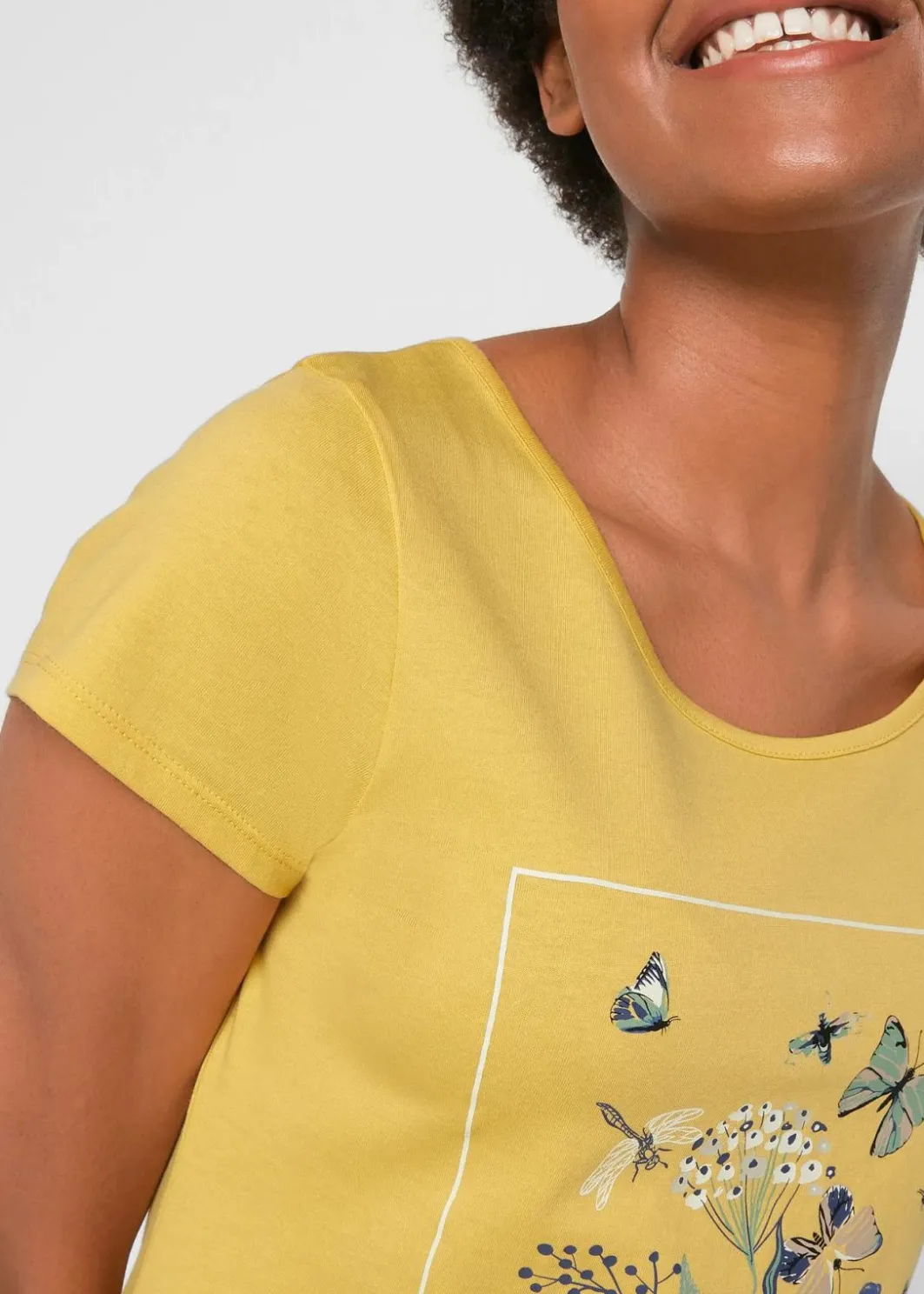 Outlet Baumwoll-T-Shirt mit Druck Damen Shirts & Tops|Nachhaltigere Materialien