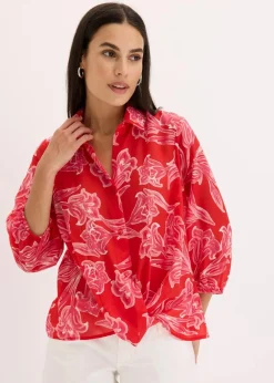 Clearance bedruckte Bluse Damen Bekleidung·Jacken & Mäntel|Blusen & Tuniken