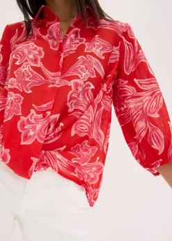 Clearance bedruckte Bluse Damen Bekleidung·Jacken & Mäntel|Blusen & Tuniken