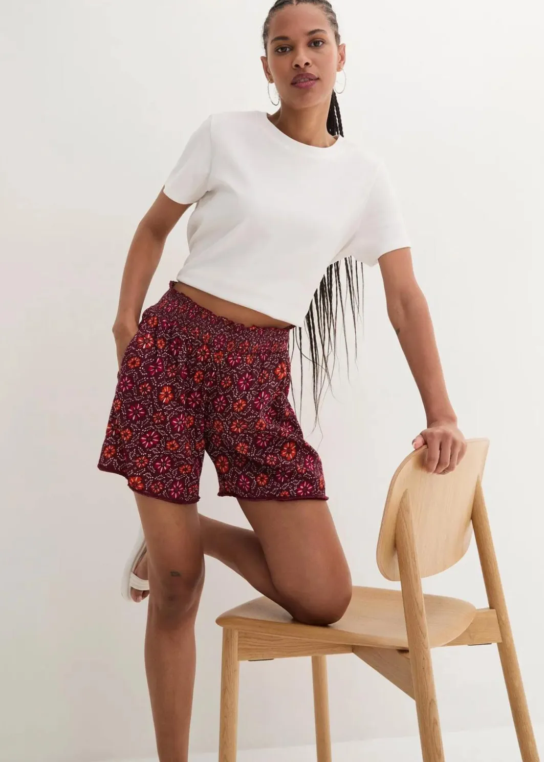 Damen bonprix Bekleidung·Outdoorbekleidung|Bekleidung·Kleider|Bedruckte Schlupf-Shorts mit Gummibund