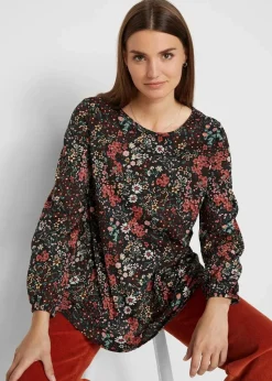 Online Bedruckte Shirt-Tunika aus Baumwolle Damen Shirts & Tops