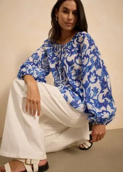 Outlet bedruckte Tunikabluse Damen Blusen & Tuniken