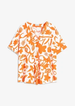 Damen bonprix Bekleidung·Jacken & Mäntel|Blusen & Tuniken|bedruckte Tunikabluse aus fließender Viskose