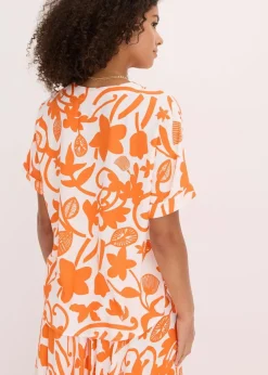 Damen bonprix Bekleidung·Jacken & Mäntel|Blusen & Tuniken|bedruckte Tunikabluse aus fließender Viskose