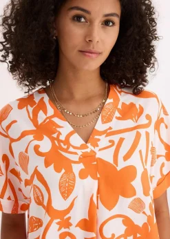 Damen bonprix Bekleidung·Jacken & Mäntel|Blusen & Tuniken|bedruckte Tunikabluse aus fließender Viskose