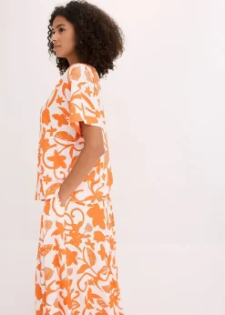 Damen bonprix Bekleidung·Jacken & Mäntel|Blusen & Tuniken|bedruckte Tunikabluse aus fließender Viskose
