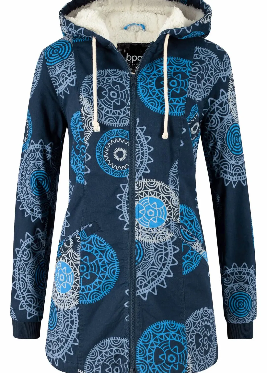 Discount Bedruckter Baumwoll-Parka mit Kapuze Damen Jacken & Mäntel|Bekleidung·Hosen