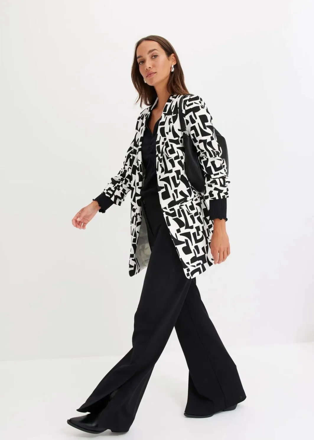 Damen bonprix Bekleidung·Basics|Blazer|bedruckter Longblazer