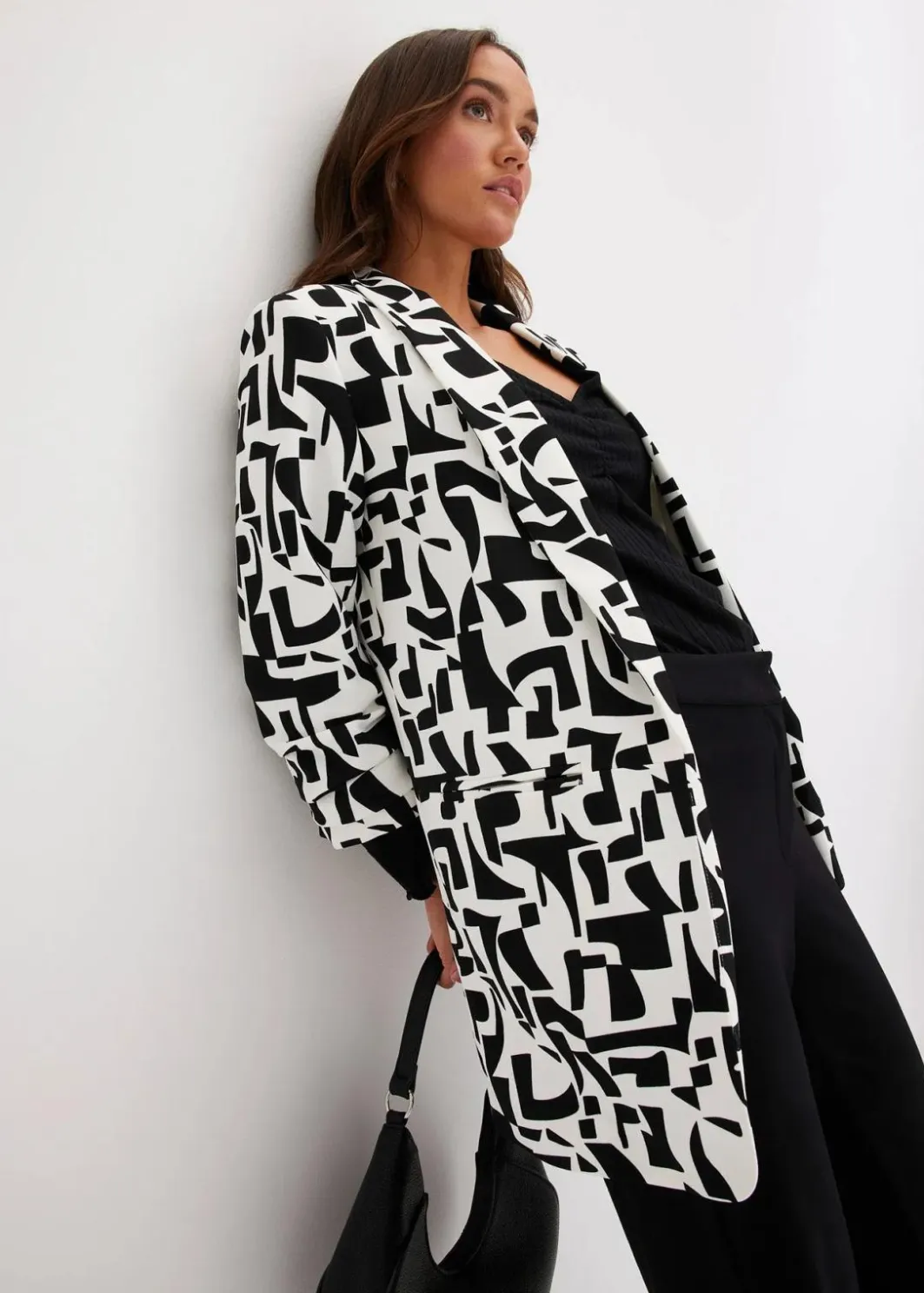 Damen bonprix Bekleidung·Basics|Blazer|bedruckter Longblazer