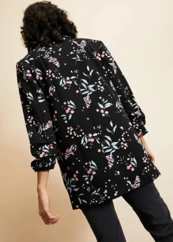 Damen bonprix Blazer|Bekleidung·Basics|Bedruckter Longblazer