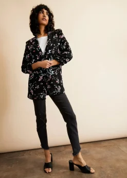 Damen bonprix Blazer|Bekleidung·Basics|Bedruckter Longblazer