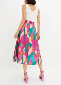 Damen bonprix Bekleidung·Sportbekleidung|Röcke|bedruckter Satin-Rock
