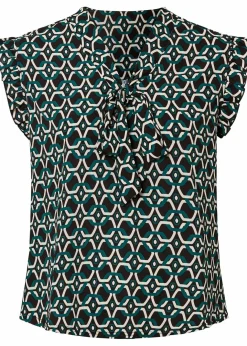 Clearance bedrucktes Blusentop Damen Nachhaltigere Materialien|Blusen & Tuniken