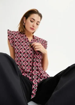 Outlet bedrucktes Blusentop Damen Bekleidung·Jacken & Mäntel|Blusen & Tuniken
