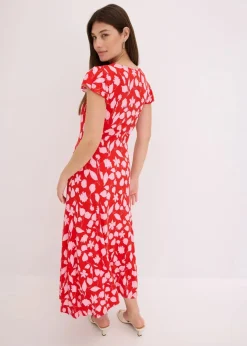 Damen bonprix Kleider|Nachhaltigere Materialien|bedrucktes Jerseykleid aus softem Viskose-Mix