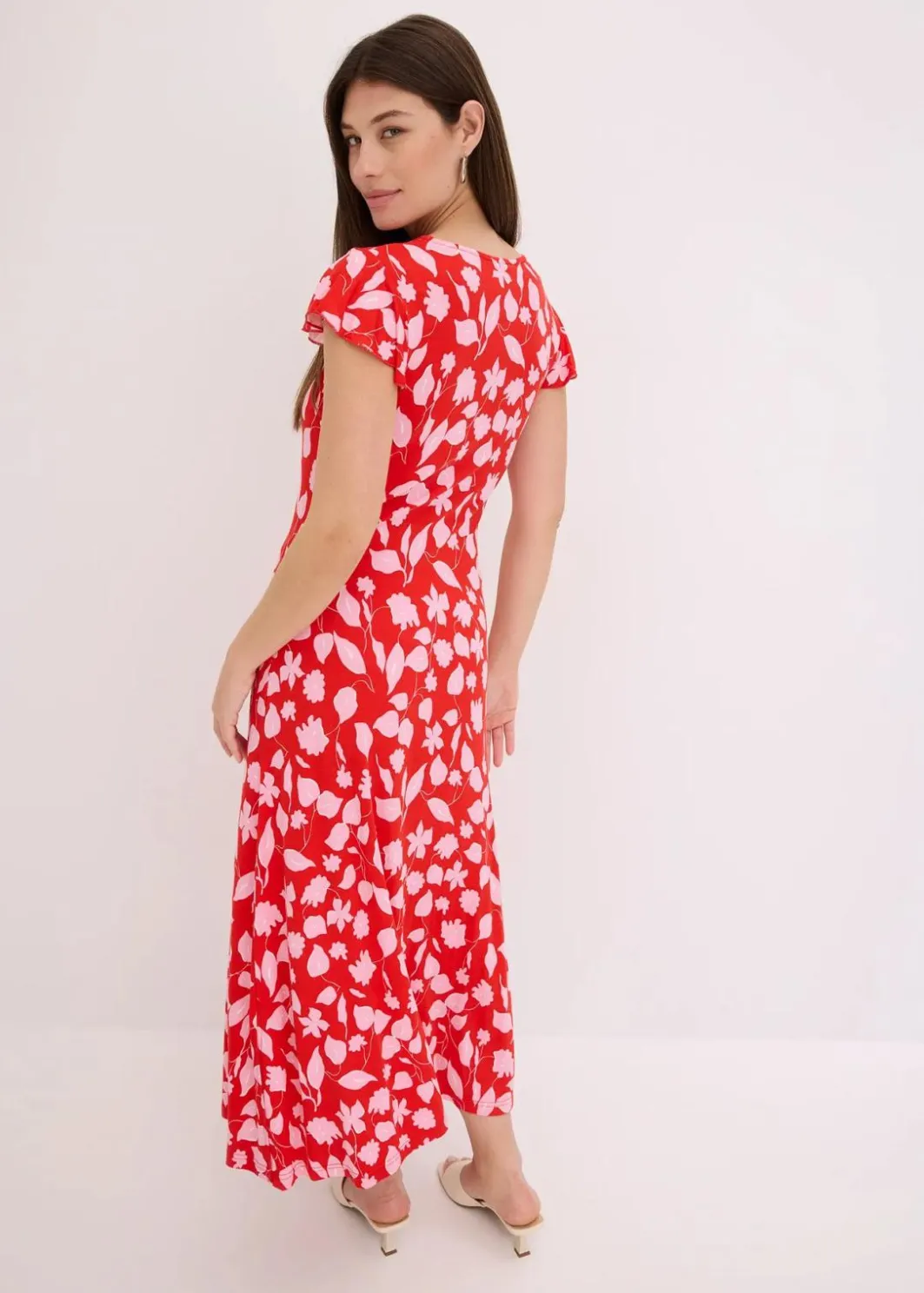 Damen bonprix Kleider|Nachhaltigere Materialien|bedrucktes Jerseykleid aus softem Viskose-Mix