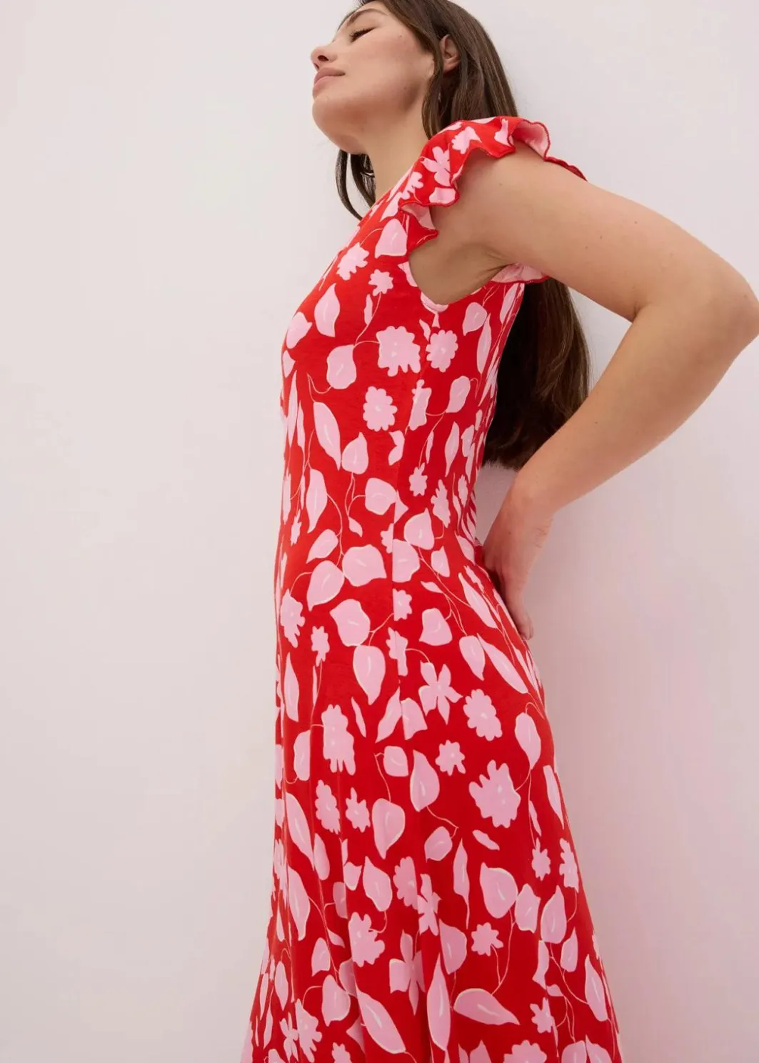 Damen bonprix Kleider|Nachhaltigere Materialien|bedrucktes Jerseykleid aus softem Viskose-Mix