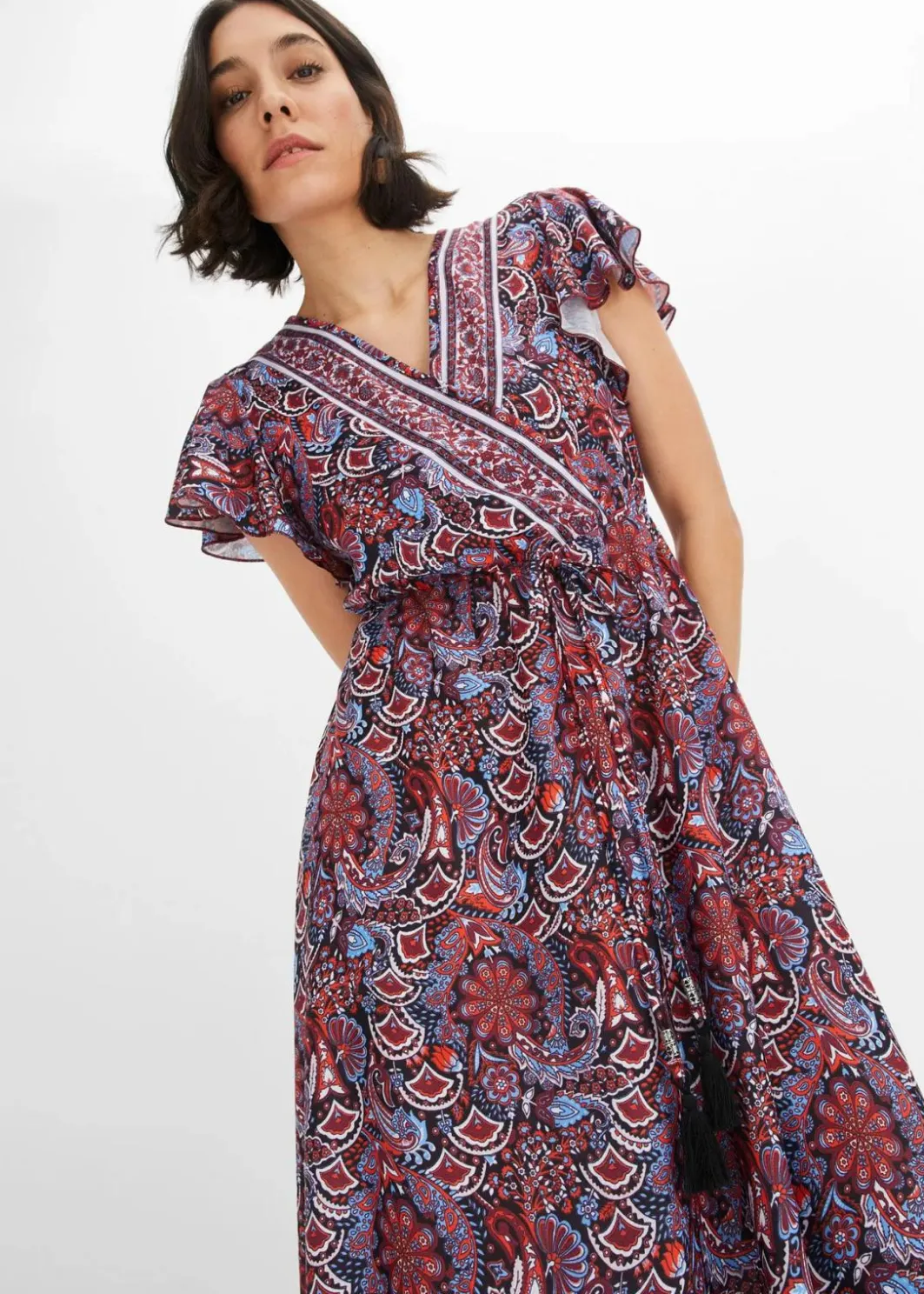 Online Bedrucktes Jersey-Maxikleid Damen Kleider|Bekleidung·Pullover & Strickjacken