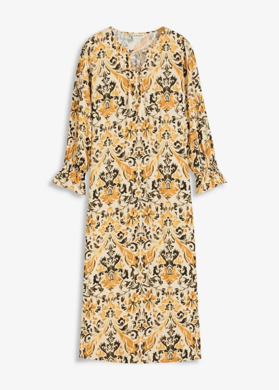 Damen bonprix Nachhaltigere Materialien|Kleider|bedrucktes Kaftan-Kleid aus fließender Viskose