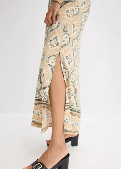 New bedrucktes Kaftan-Kleid aus fließender Viskose Damen Bekleidung·Pullover & Strickjacken|Nachhaltigere Materialien