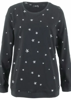 Bedrucktes Langarmshirt aus Baumwolle Damen Shirts & Tops