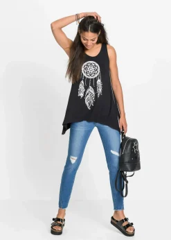 Outlet Bedrucktes Long-Top Damen Shirts & Tops