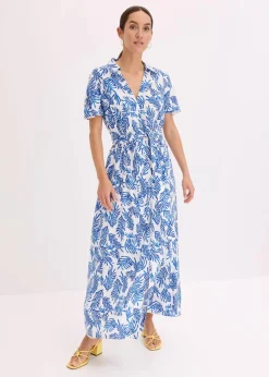 Outlet bedrucktes Maxikleid aus fließender Viskose Damen Nachhaltigere Materialien|Kleider