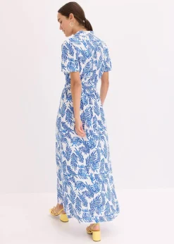 Outlet bedrucktes Maxikleid aus fließender Viskose Damen Nachhaltigere Materialien|Kleider