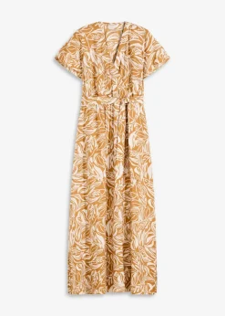 Outlet bedrucktes Maxikleid aus Viskose-Mix Damen Nachhaltigere Materialien|Kleider