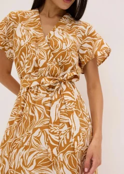 Outlet bedrucktes Maxikleid aus Viskose-Mix Damen Nachhaltigere Materialien|Kleider