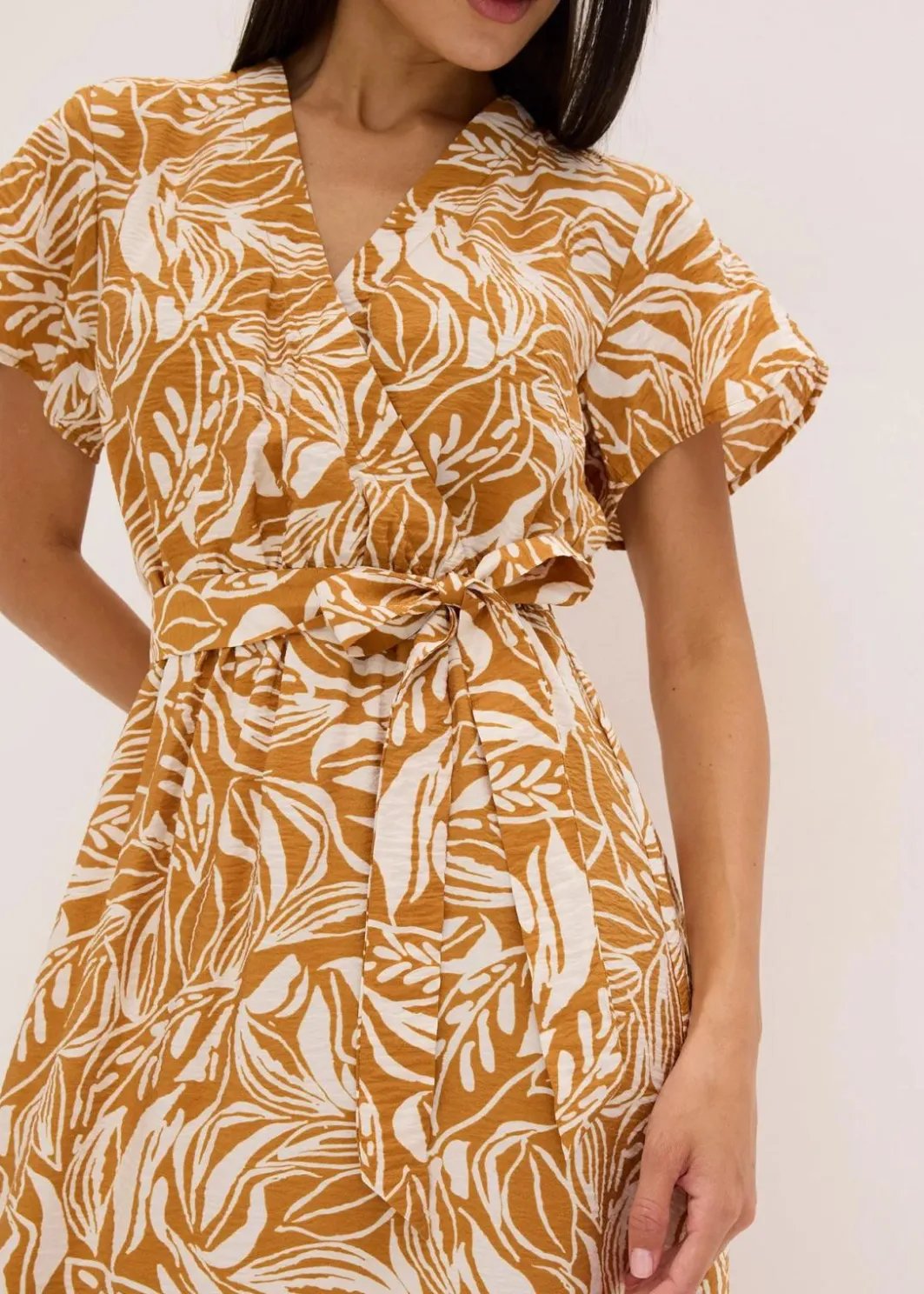 Outlet bedrucktes Maxikleid aus Viskose-Mix Damen Nachhaltigere Materialien|Kleider