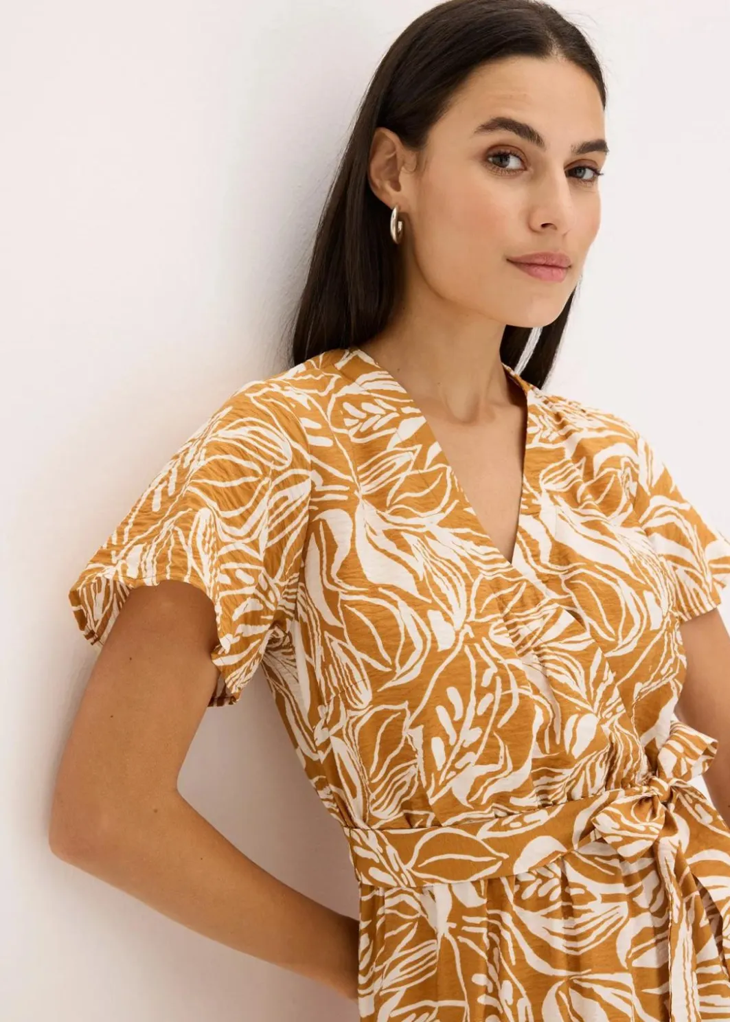 Outlet bedrucktes Maxikleid aus Viskose-Mix Damen Nachhaltigere Materialien|Kleider