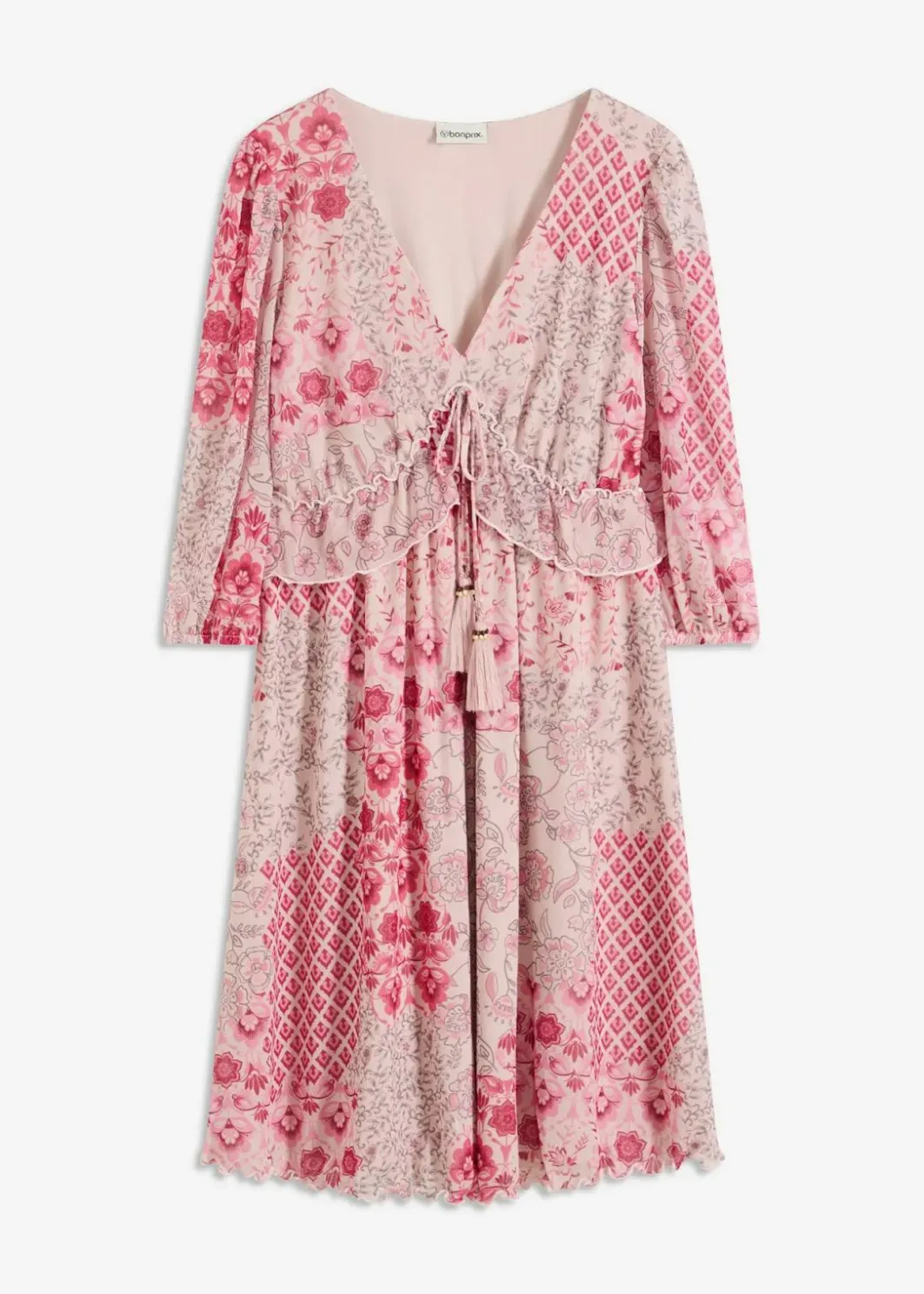 Outlet bedrucktes Mesh-Tunika-Kleid Damen Bekleidung·Pullover & Strickjacken|Kleider