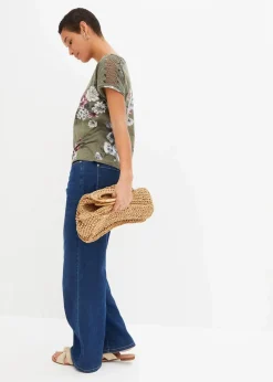 Hot Bedrucktes Shirt mit Spitze Damen Shirts & Tops