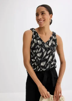 Outlet bedrucktes Top aus strukturiertem Jersey Damen Shirts & Tops