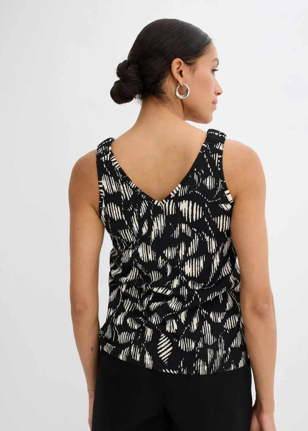 Outlet bedrucktes Top aus strukturiertem Jersey Damen Shirts & Tops