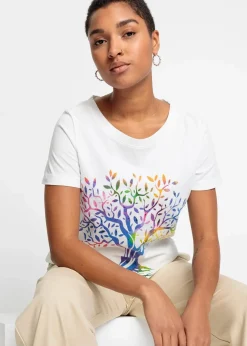 Damen bonprix Nachhaltigere Materialien|Shirts & Tops|Bedrucktes T-Shirt aus Bio-Baumwolle