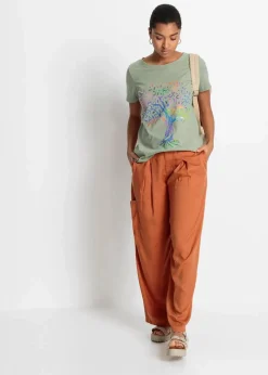 Bedrucktes T-Shirt aus Bio-Baumwolle Damen Nachhaltigere Materialien|Shirts & Tops