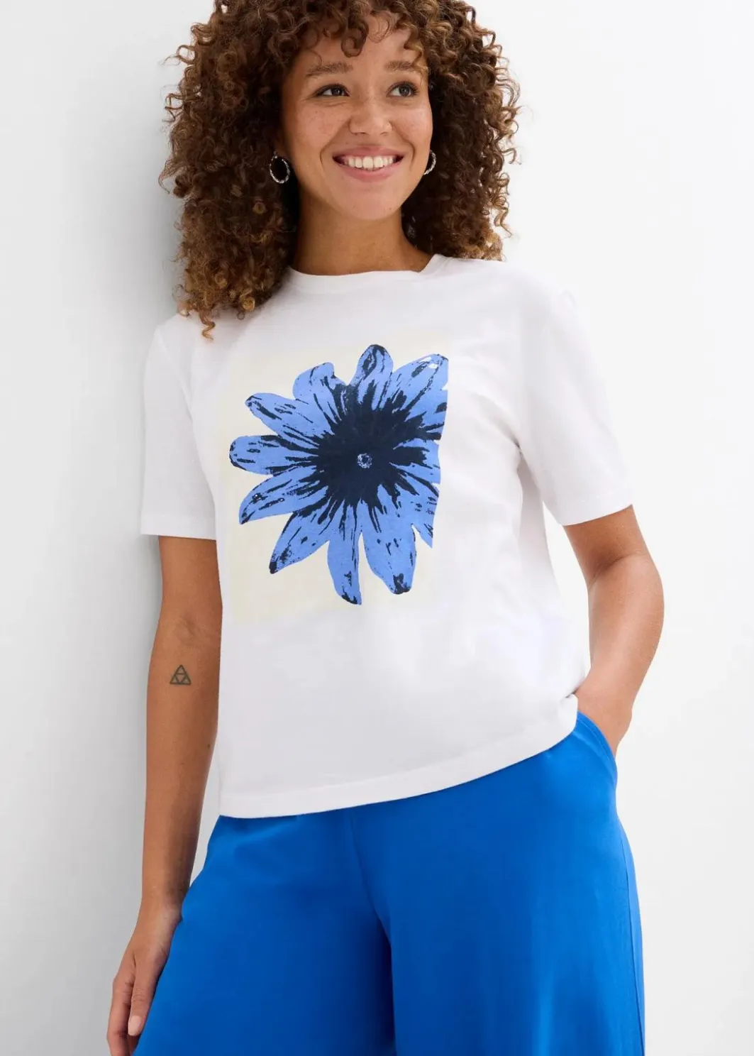 Damen bonprix Shirts & Tops|Nachhaltigere Materialien|Bedrucktes T-Shirt aus reiner Baumwolle