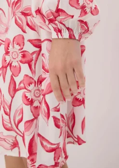 Damen bonprix Bekleidung·Pullover & Strickjacken|Nachhaltigere Materialien|bedrucktes Tunika-Kleid aus fließender Viskose
