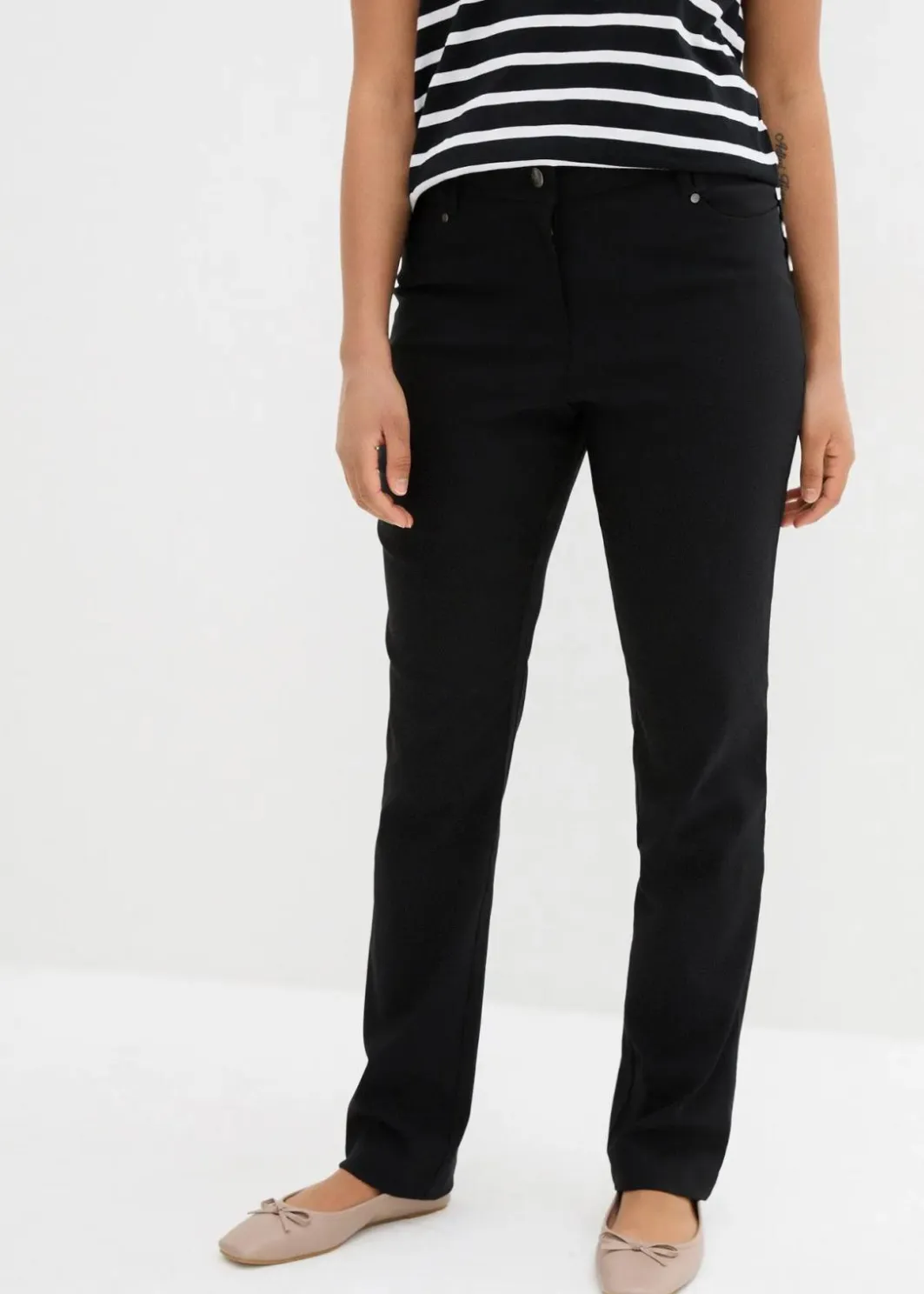 Damen bonprix Bekleidung·Kleider|Hosen|Bengalin-Stretch-Hose mit Bequembund, Straight