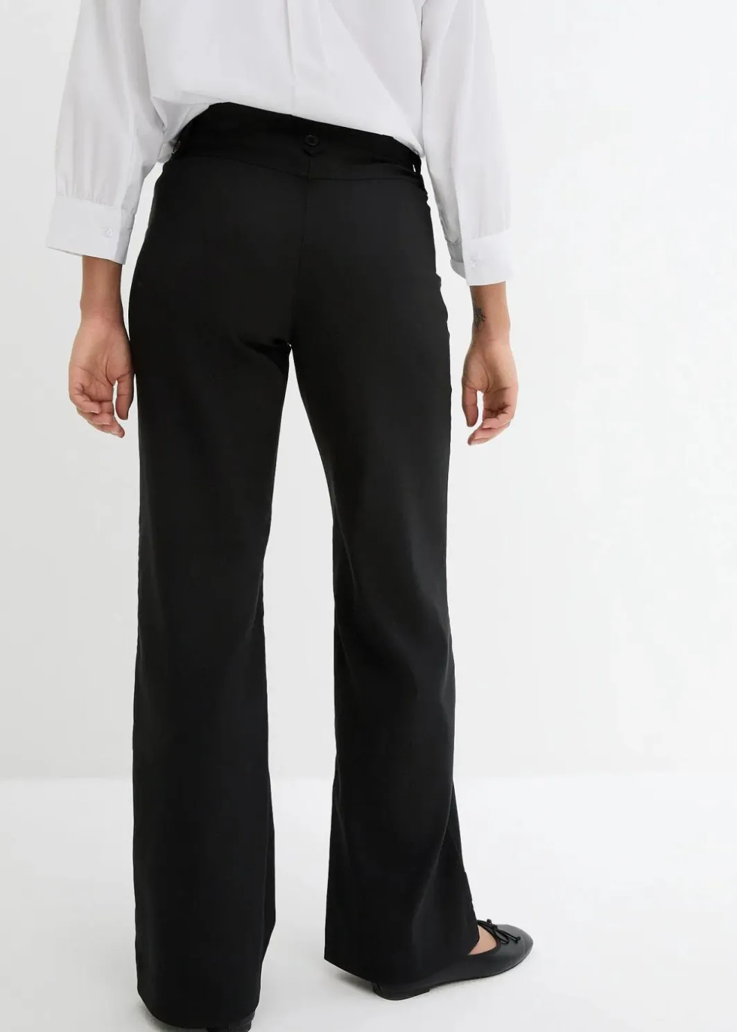 Damen bonprix Kurzgrößen|Bekleidung·Kleider|Bengalin-Stretch-Hose mit Bequembund