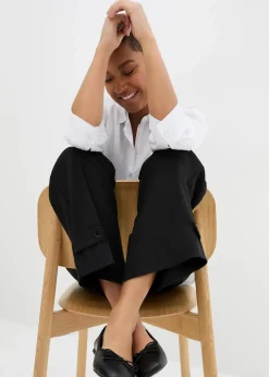 Damen bonprix Kurzgrößen|Bekleidung·Kleider|Bengalin-Stretch-Hose mit Bequembund