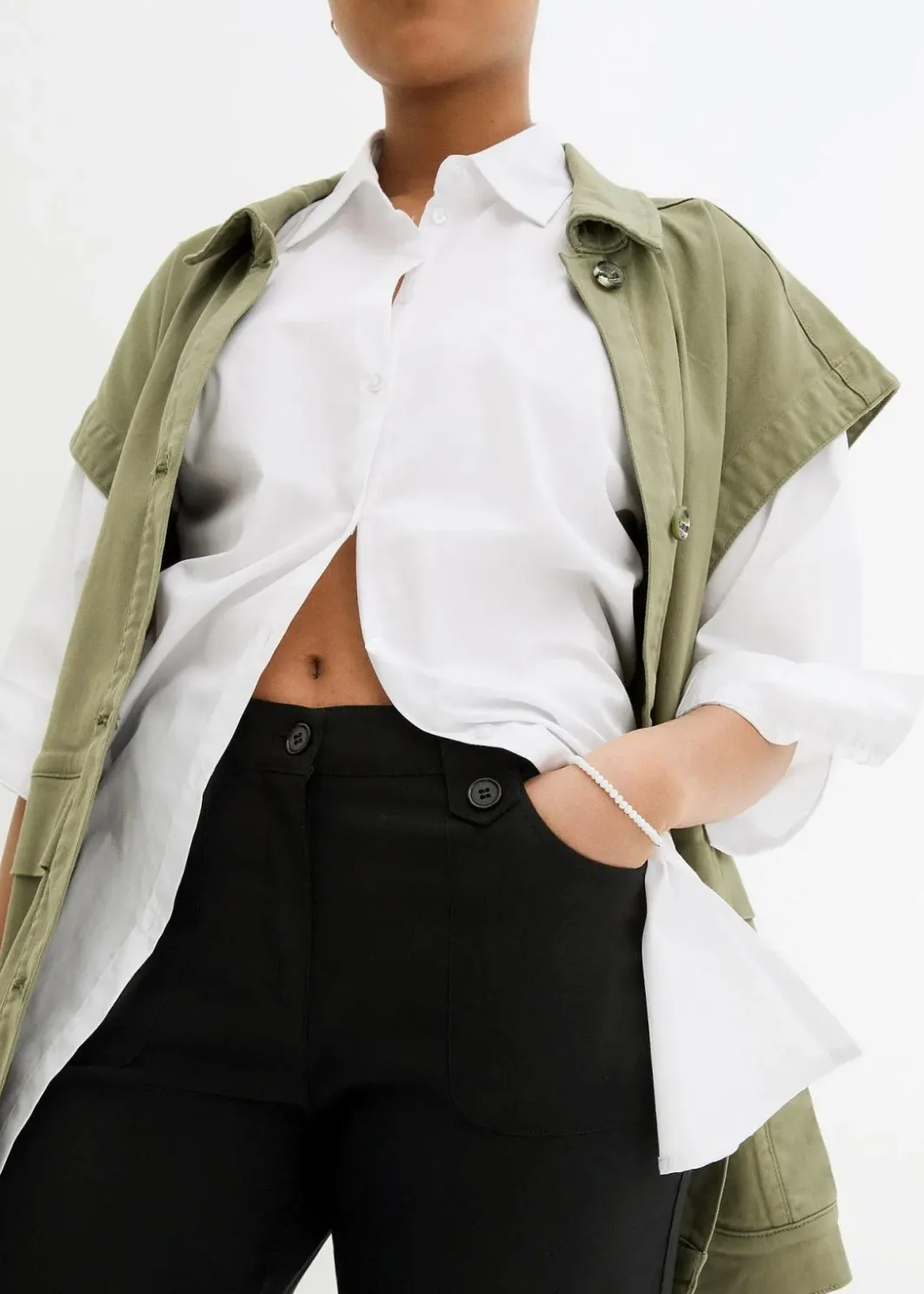 Damen bonprix Kurzgrößen|Bekleidung·Kleider|Bengalin-Stretch-Hose mit Bequembund