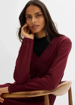 Damen bonprix Bekleidung·Pullover & Strickjacken|Kleider|Bequemes Kleid mit Zierfalten aus Viskose-Mix