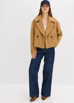 Damen bonprix Bekleidung·Hosen|Jacken & Mäntel|Übergangsjacke in Wolloptik