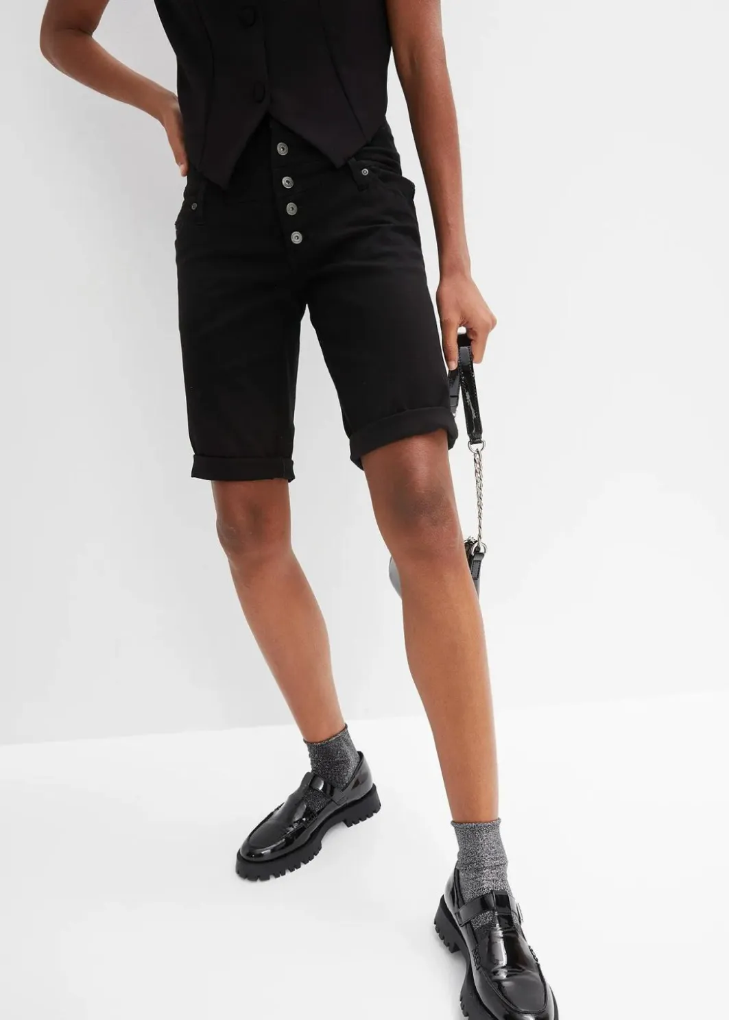Online Bermuda aus elastischem Baumwoll-Mix Damen Bekleidung·Outdoorbekleidung|Bekleidung·Kleider